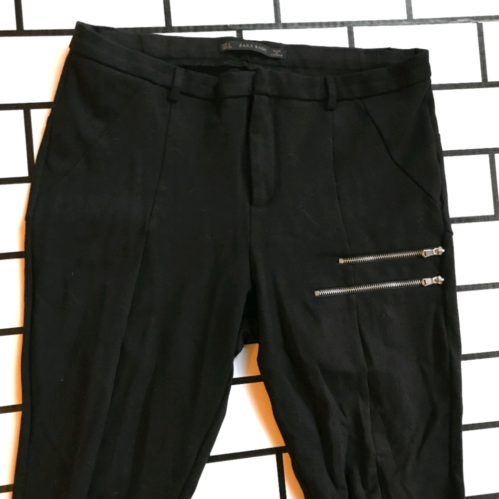 Zara Blk Zippered Moto Leggings